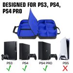 USA GEAR Console Carrying Case - PS4 Case Compatible with Playstation 4 Slim, PS4 Pro, and PS3 - Customizable Interior Store PS4 Games, PS4 Controller, PS4 Headset, and More Gaming Accessories (Black) - Image 2